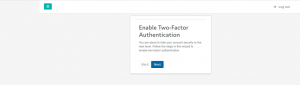 Enable two-factor authentication window